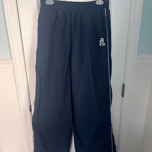 Navy Blue Track Pants with White Accents